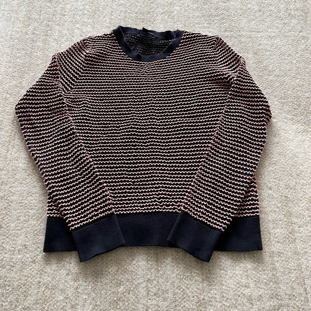 COS Crewneck Open Knit Sweater Top S Blue Pink